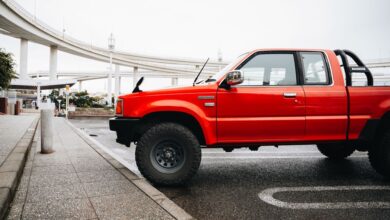 Slate Auto pickup truck - pickup truck red