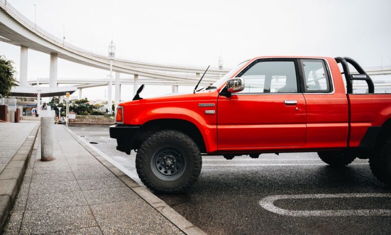Slate Auto pickup truck - pickup truck red
