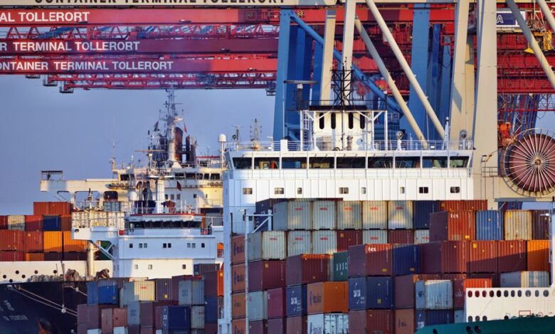 global trade tensions - shipping containers port tariffs
